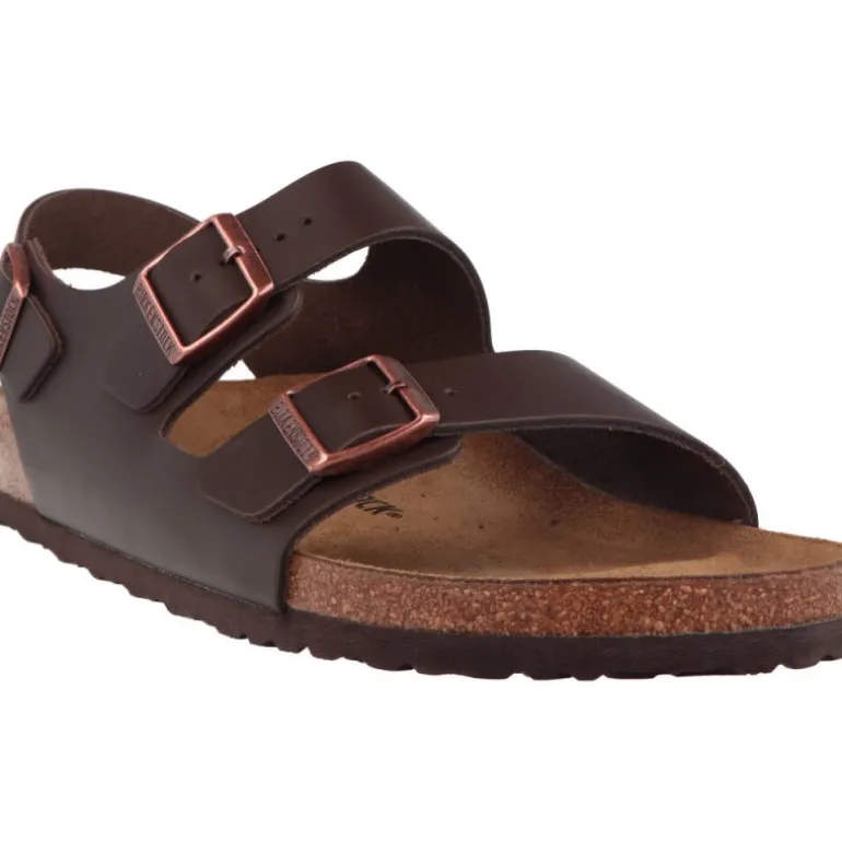 Birkenstock Milano Dark Brown Natural Leather Narrow