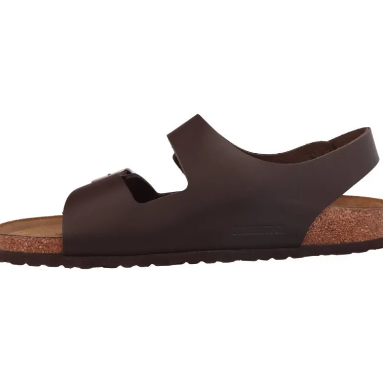 Birkenstock Milano Dark Brown Natural Leather Narrow