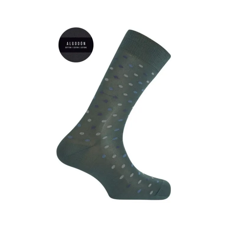 Punto Blanco Algodón Lunares Verde