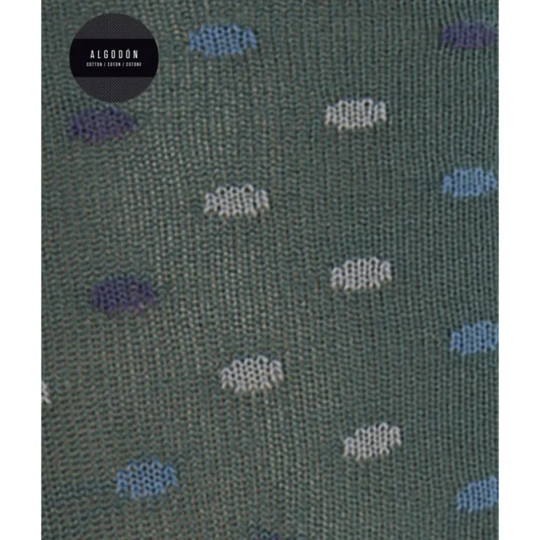 Punto Blanco Algodón Lunares Verde